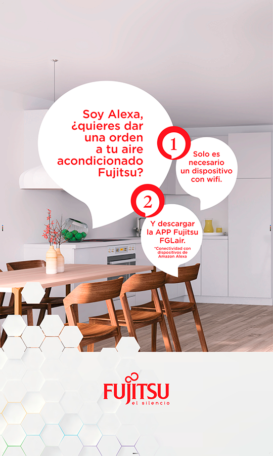 Split Fujitsu con dispositivo Alexa 1