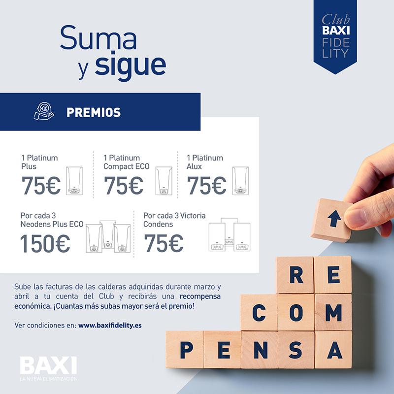 BAXI lanza una nueva campaña para premiar a los instaladores la confianza en sus calderas murales