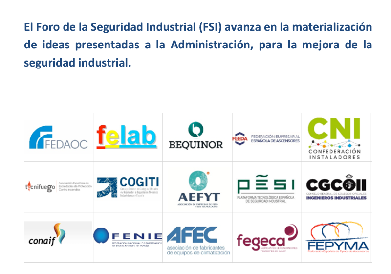 El Foro de la Seguridad Industrial FSI avanza en la materialización de ideas presentadas a la Administración para la mejora de la seguridad industrial