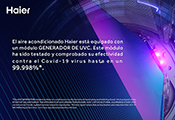 HAIER Aire certifica su efectividad contra el COVID 19 en su función de GENERADOR UV C 