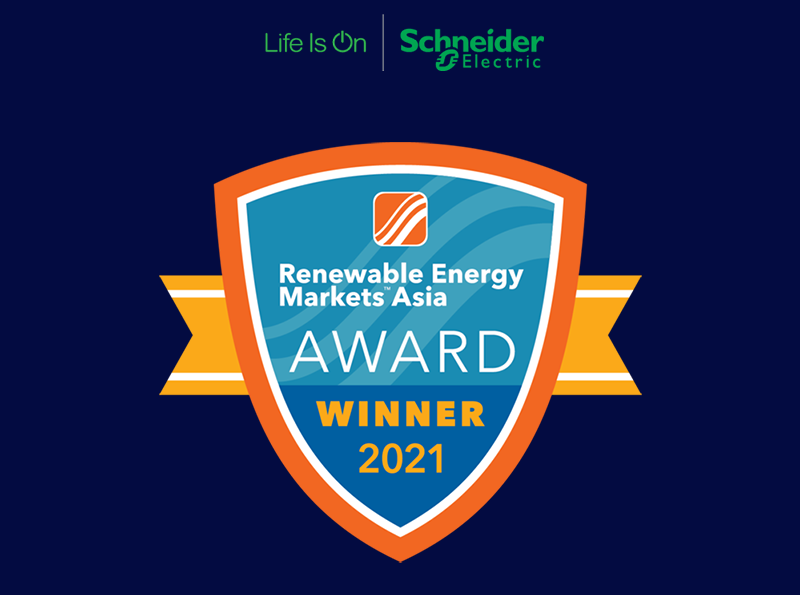 SCHNEIDER Electric reconocida en los Renewable Energy Markets Asia Awards por su liderazgo en energías renovables 