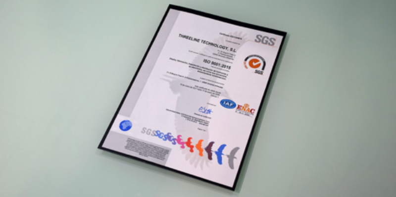 THREELINE confirma su calidad consiguiendo el certificado ISO 9001 2015 1