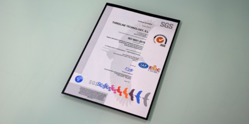 THREELINE confirma su calidad consiguiendo el certificado ISO 9001:2015 THREELINE confirma su calidad consiguiendo el certificado ISO 9001 2015 1
