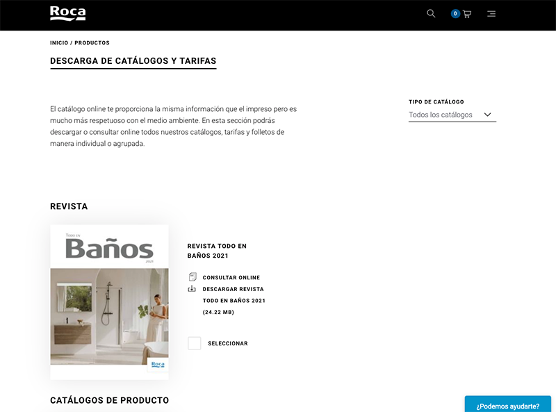 ROCA, todo lo que necesitas para el Baño 2021, descargable, en roca.es