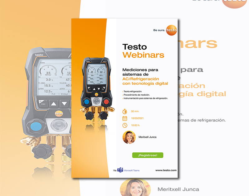 TESTO, webinar "Mediciones para sistemas de AC/Refrigeración con tecnología digital"