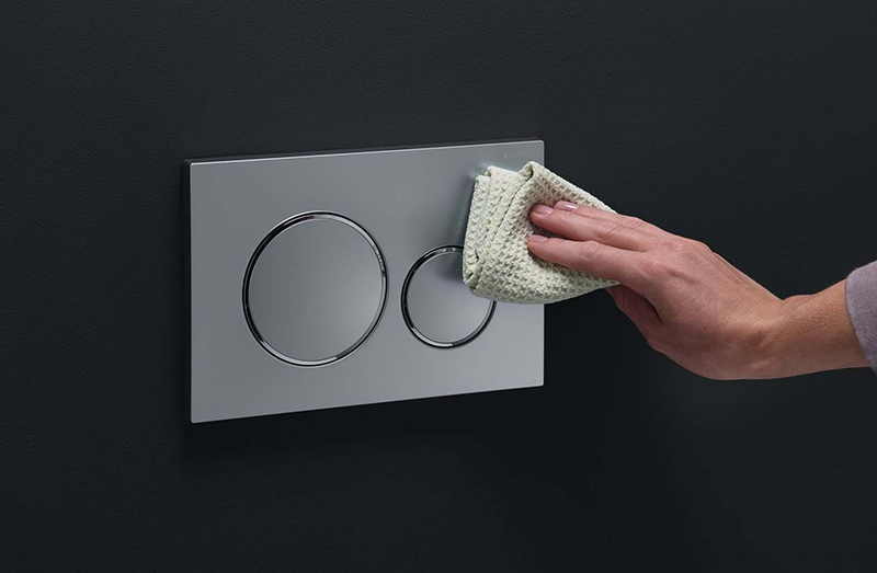 GEBERIT pulsadores mate antihuellas elegancia fácil de limpiar 