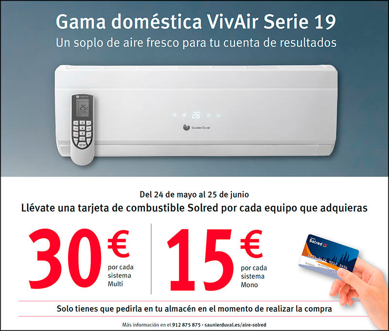 SAUNIER Duval nueva promoción aire acondicionado gama doméstica VivAir Serie 19 