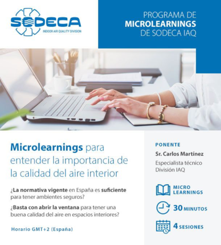 SODECA IAQ lanzamiento del programa de microlearning sobre calidad del aire interior a partir del 20 de mayo 