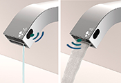 Tres presenta un grifo electrónico de lavabo dos en uno: sirve para enjabonarse y para lavarse las manos a través del mismo caño del grifo