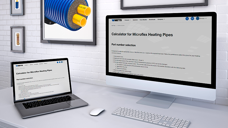 WATTS presenta nuevo configurador MICROFLEX reducción de la dispersión de calor en las tuberías preaisladas 