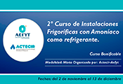 2º Curso de Instalaciones Frigoríficas con Amoníaco como refrigerante del 2 de noviembre al 13 de diciembre 2021