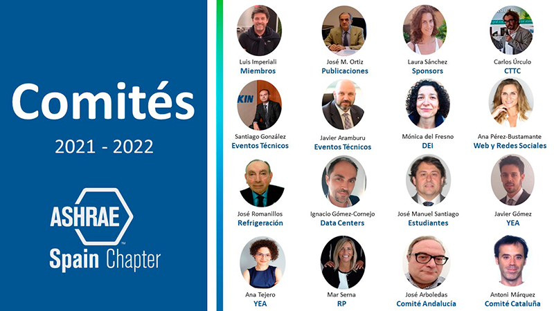 ASHRAE Spain Chapter presenta, en su Asamblea Anual, su nueva Ejecutiva Directiva y la composición de sus Comités Disciplinares para el periodo 2021-22