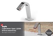 Grifería Clever presenta "DUPLO" Agua+ jabón, un exclusivo modelo de repisa que dispone de dos salidas para agua y para jabón simultáneamente