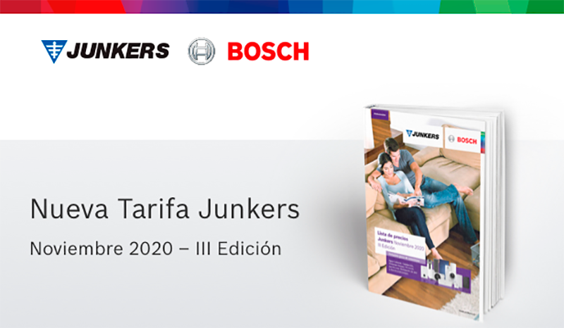 JUNKERS BOSCH actualiza su tarifa de precios con novedades en climatización 