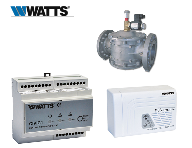 WATTS unidades de control y detectores de gas para la industria y el hogar 