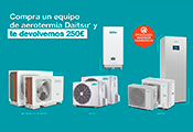Los instaladores que adquieran un equipo de aerotermia de los modelos Urban, Monobloc y Space II de Daitsu podrán disfrutar de un reembolso de 250€