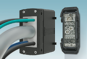 Los pasacables adaptadores HC-CES de PHOENIX Contact ofrecen una conexión sencilla y con ahorro de tiempo de múltiples cables en los conectores industriales Heavycon