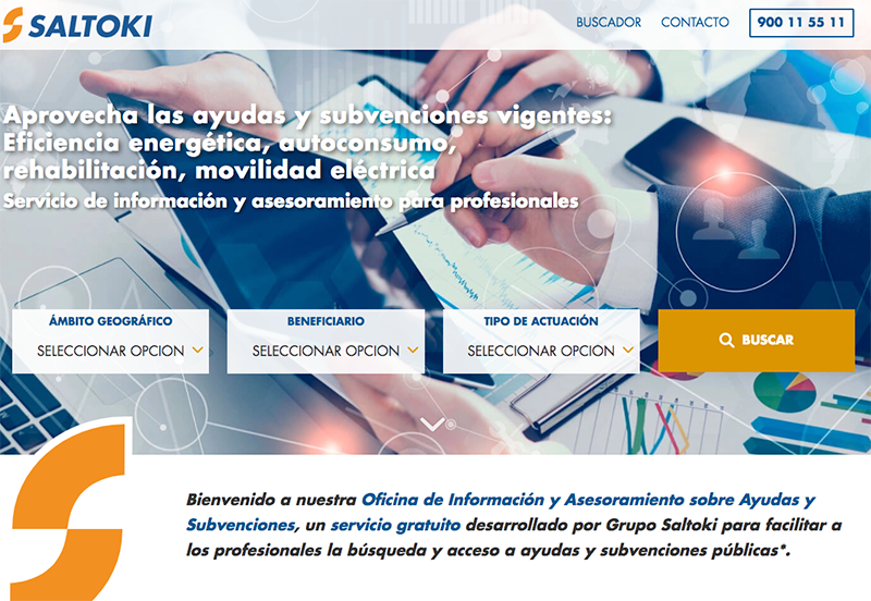 SALTOKI desarrolla un buscador de ayudas y subvenciones para asesorar a instaladores y reformistas SALTOKI desarrolla un buscador de ayudas y subvenciones para asesorar a instaladores y reformistas