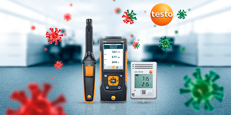 TESTO, medición del CO2 para reducir el riesgo de infección por aerosoles TESTO, medición del CO2 para reducir el riesgo de infección por aerosoles