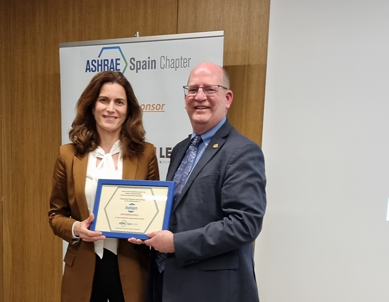 ITALSAN recibe el diploma de patrocinador Gold del ASHRAE Spain Chapter ITALSAN recibe el diploma de patrocinador Gold del ASHRAE Spain Chapter