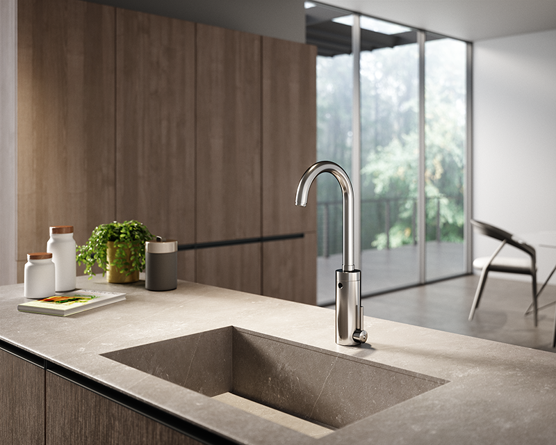 GRIFERÍAS GALINDO, la tecnología Sensia llega a las cocinas con la nueva colección de grifería electrónica Theo Elec