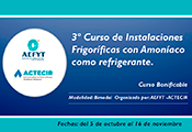 3er Curso de Instalaciones Frigoríficas con Amoníaco como Refrigerante organizado por ACTECIR - AEFYT