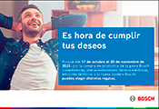 Por la compra de productos de la gama Bosch entre el 17 de octubre y el 30 de noviembre, podrán elegir entre diferentes regalos