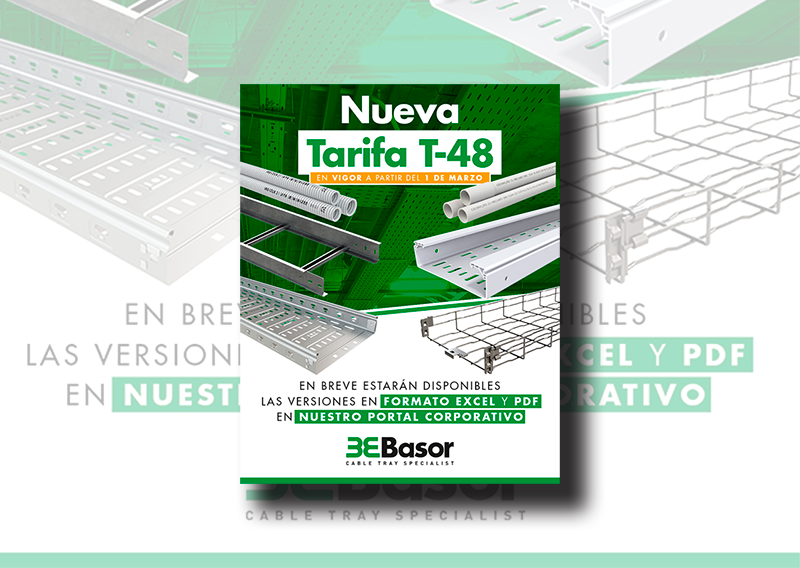 BASOR Electric actualiza su tarifa de precios a la versión T-48: el nuevo listado entrará en vigor a partir del miércoles 1 de Marzo