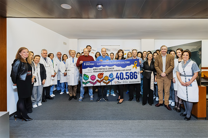 GRUPO SALTOKI, los clientes muestran su lado más solidario y donan 40.586 a Niños contra el Cáncer