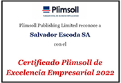 Salvador Escoda S.A, acaba de obtener el Certificado Plimsoll a la Excelencia Empresarial 2022