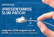 OPENETICS presenta su gama Slim Patch, sus nuevos latiguillos ultra delgados Cat. 6A U/UTP LSZH, para alta densidad de cableado