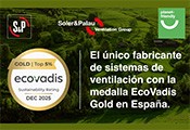 SOLER & PALAU obtiene por segundo año consecutivo la medalla Gold de EcoVadis