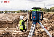 BOSCH presenta el nuevo nivel láser rotativo con control remoto para trabajos de nivelación
