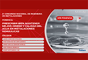 AEDICI comparte en abierto la ponencia “Prescribir bien, mantener mejor: diseño y calidad del agua en instalaciones hidráulicas” del III Congreso Nacional de Ingeniería de Instalaciones